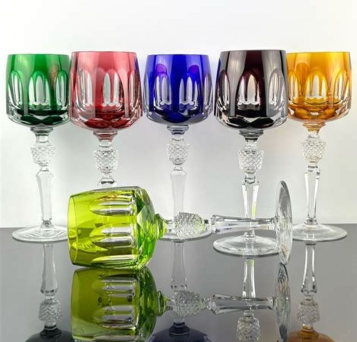 Бокалы для вина, рюмки цветной накладной хрусталь Nachtmann Германия