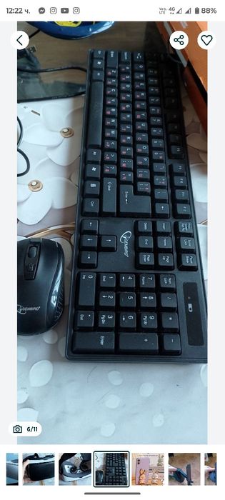 Промоция!!!Стойка за лаптоп,светеща клавиатура Безжични слушалки-2 бро