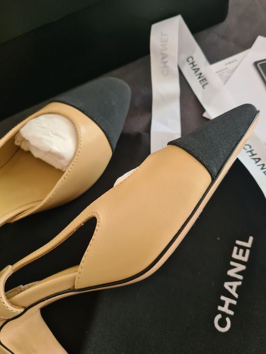 Pantofi Chanel nude - marime 36-40/piele naturala/premium full pack