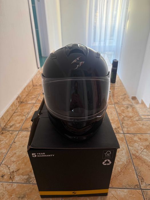 Casca moto Scorpion Exo 491 Solid NOUĂ, M, Negru + vizieră fumurie