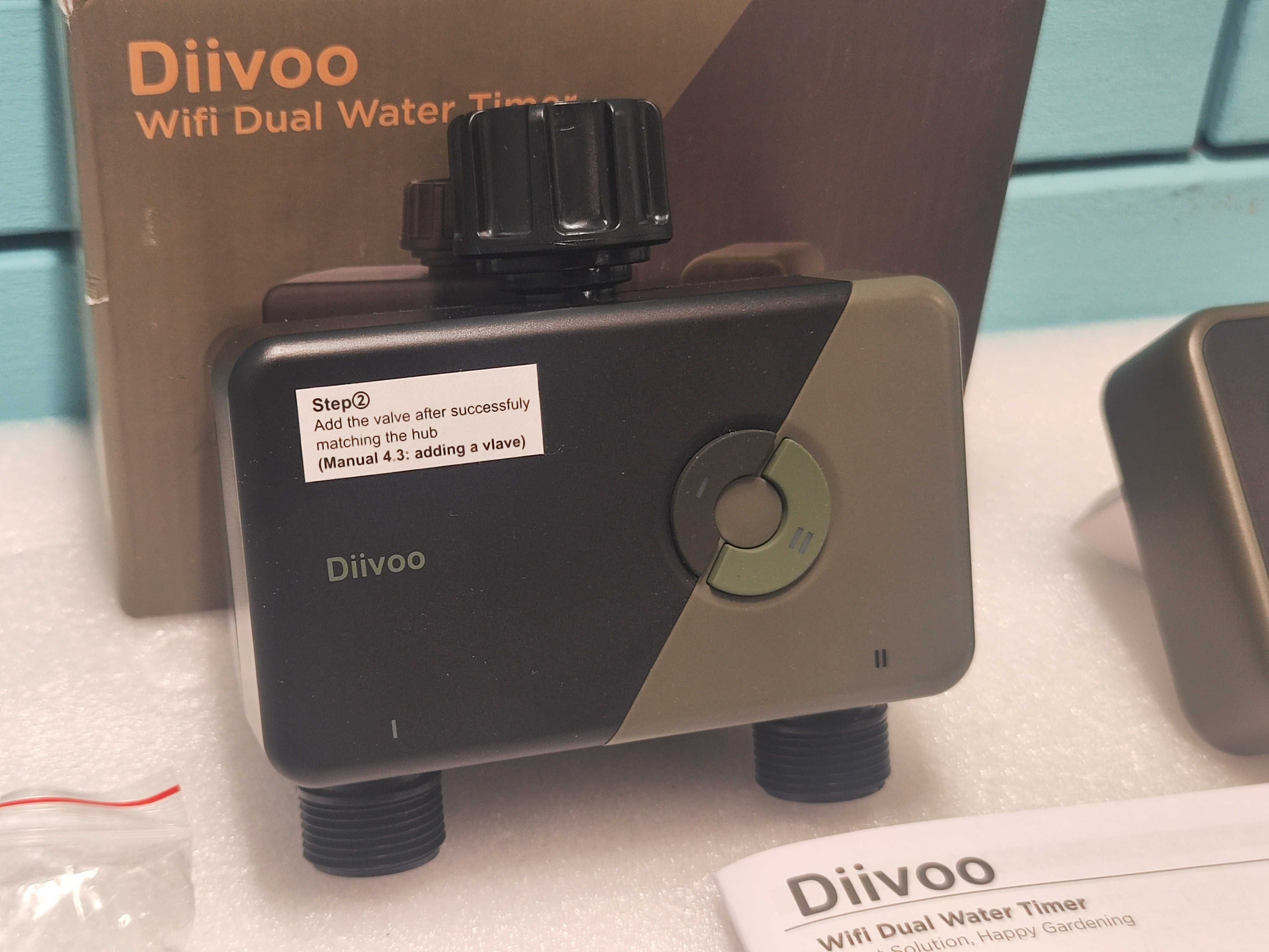 Diivoo WiFi Програматор за Напояване, 2 Зони, Авто/Ръчен Режим IP54