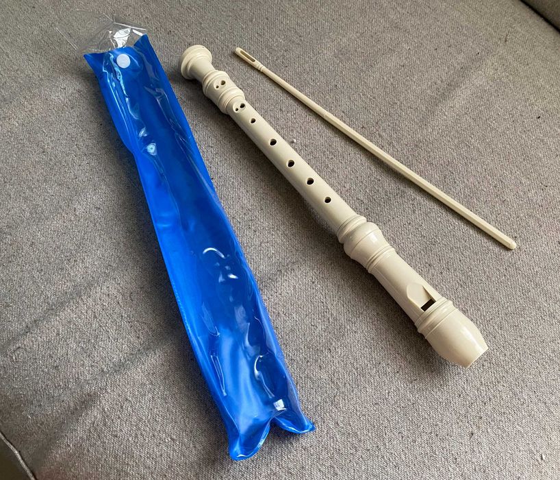 Instrument muzical, fluier german alb 31x3cm - nou