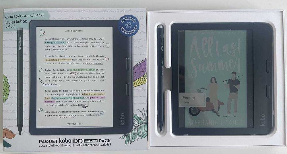 Kobo Libra Colour ca nou cu Kobo Stylus 2, husa si folie incluse