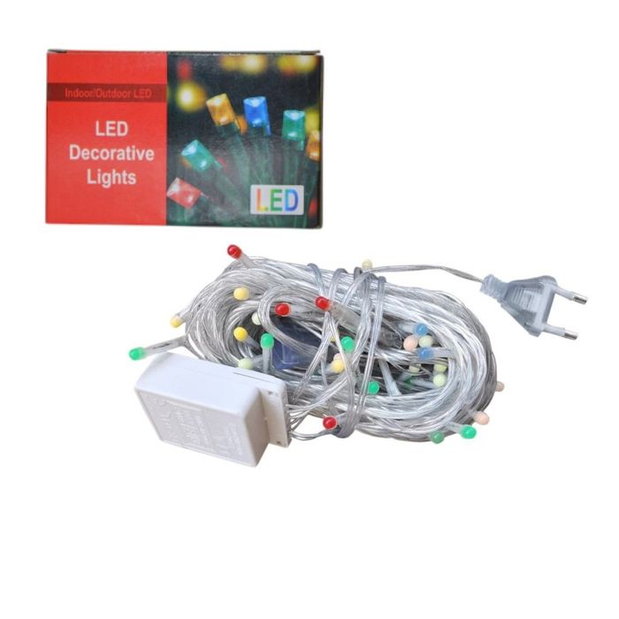 Instalație Liniară de Crăciun 16m cu 200 LED-uri Multicolore, Fir Tran