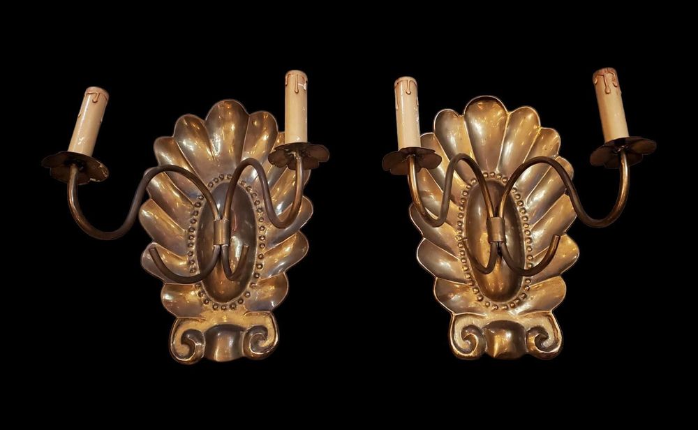 Accesorii decorațiuni set lumina vintage colectie alama Italia 1910