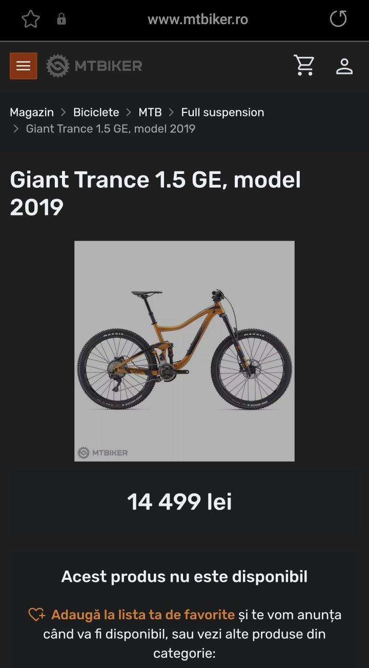 Giant Trance 1.5  27,5 inch. Fox36 Tubeless