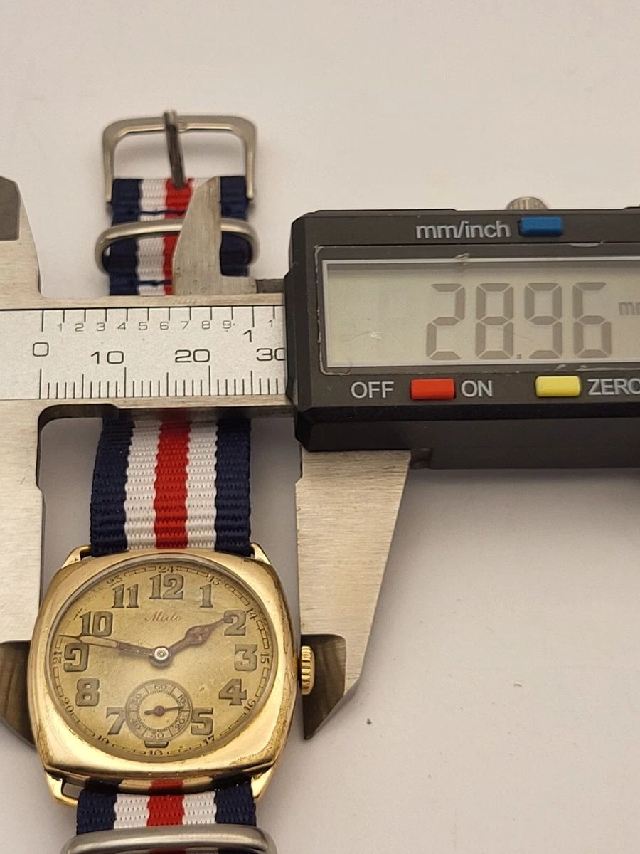 MIDO Trench CEAS 15 jewels WW1 Stil Militar 30mm Gold Plated SwissMade