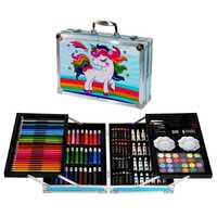 Комплект за рисуване и оцветяване в метален куфар /145 части/