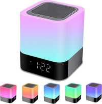 Нощна лампа сензорен димируем будилник RGB Bluetooth високоговорител
