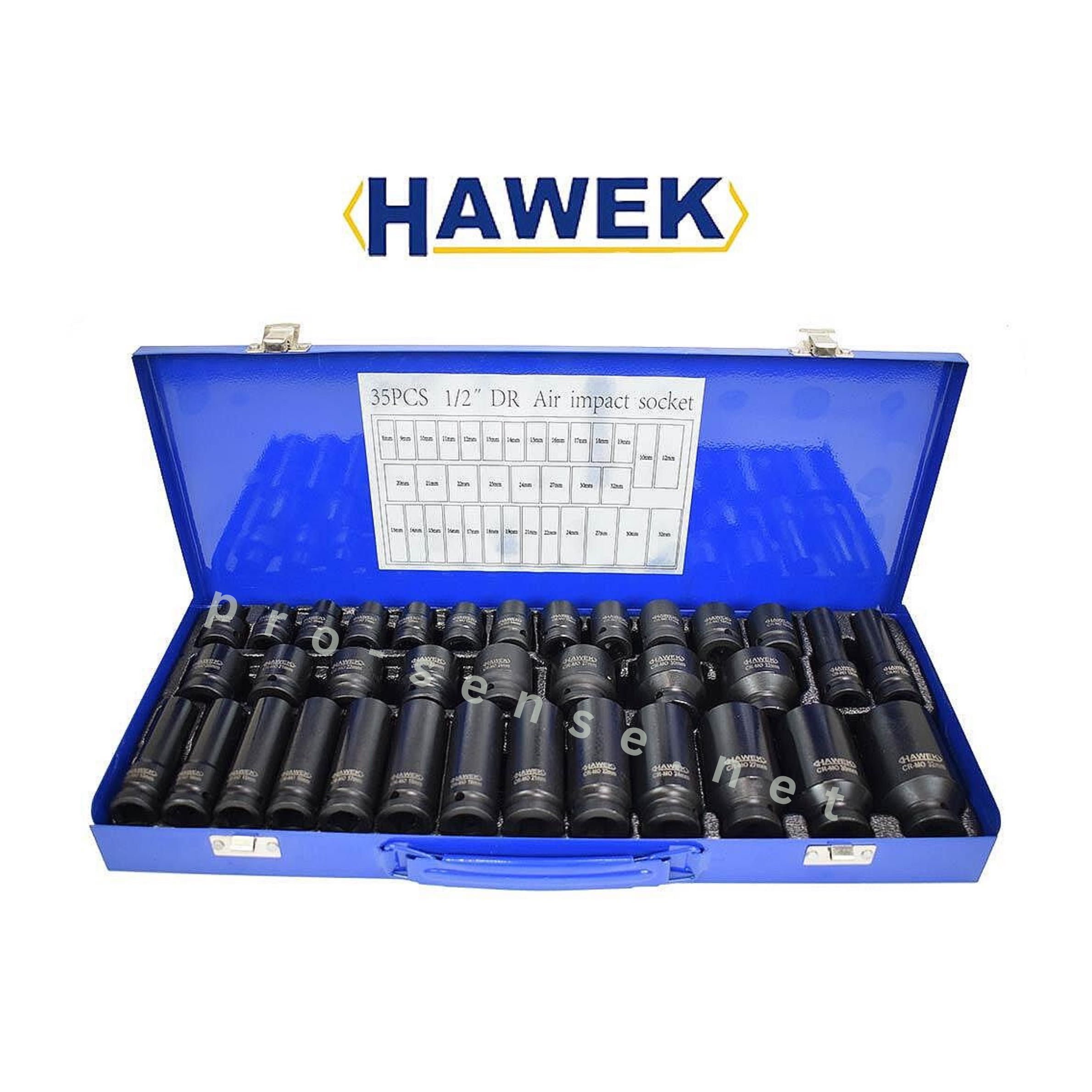 Ударни вложки 1/2” 8 - 32 мм 35 части комплект HAWEK