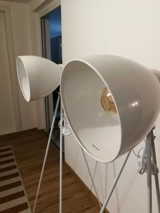 Lampadar vintage Dundee trepied de podea, Metal, E 27,