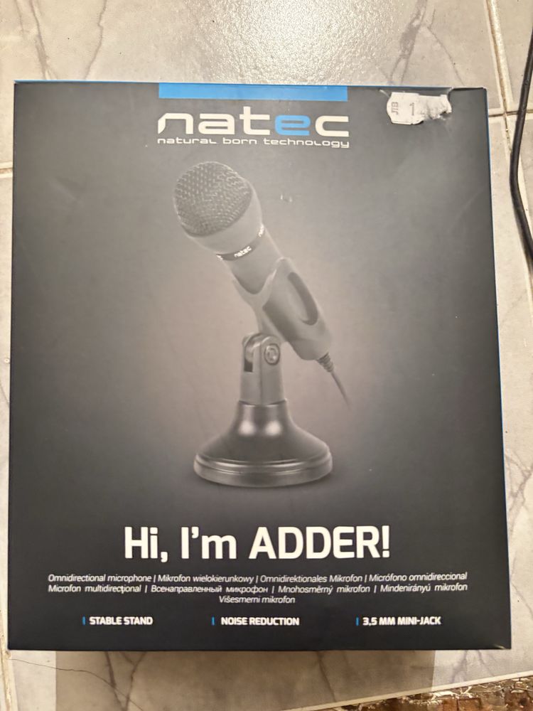 Микрофон Natec Adder, черен - NMI-0776