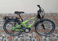 Bicicletă copii Puky Crusader 24’, 7 viteze, ALUMINIU – verde/negru