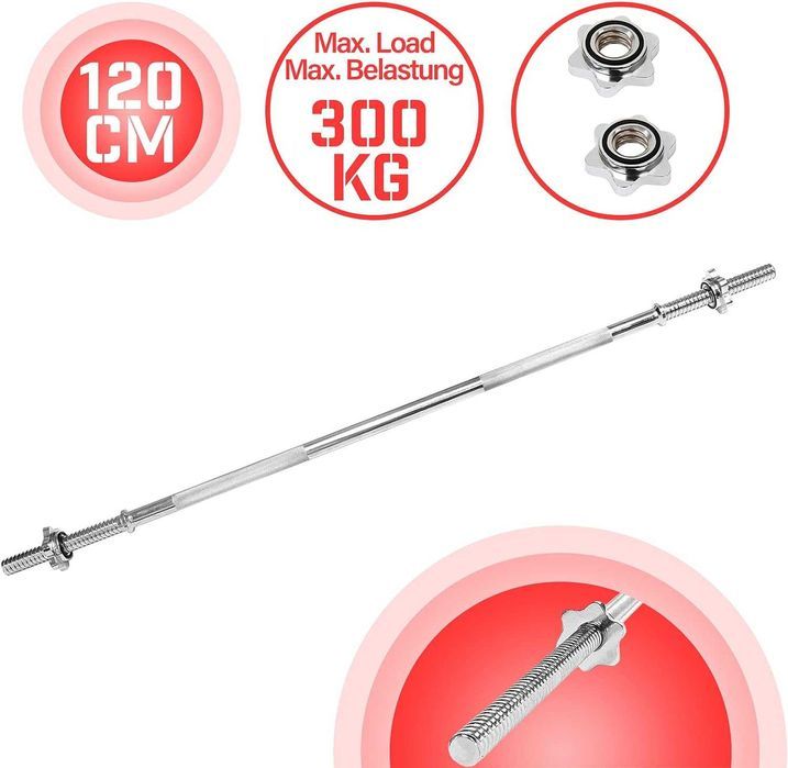 Bară pentru piept  120 cm diametru 30 mm cromat, 6,5 kg., Spinlock