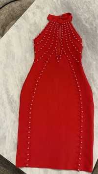 Червена Бандажна рокля