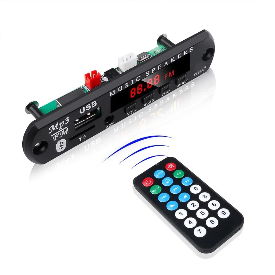 Mp3 Плеър модул за вграждане KEBIDU 5V-12V Bluetooth 5,0 USB/Tf/FM/AUX