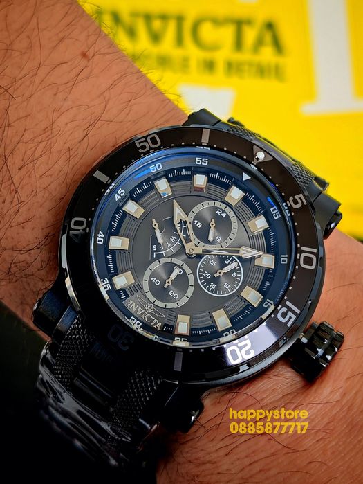 INVICTA Full Metal black Light 52 mm, Инвикта нов ръчен часовник