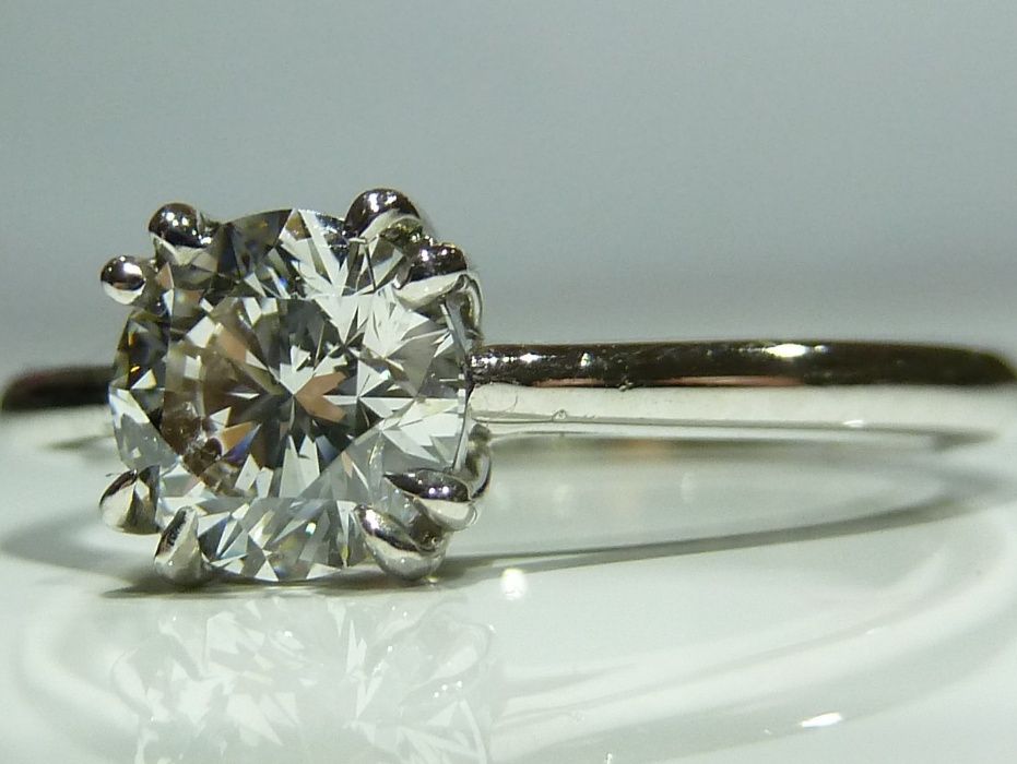 Inel logodna platina diamant 0.72ct