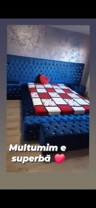 Pat cu noptiera si lădiță