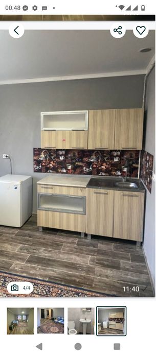 Продам 1 ком квартиру,в Уркер,28кв метр, студия,в левом бер,газ есть