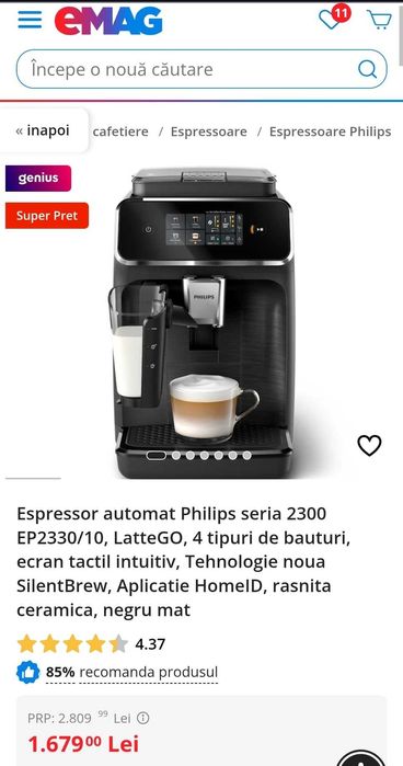 Espressor Philips seria 2300