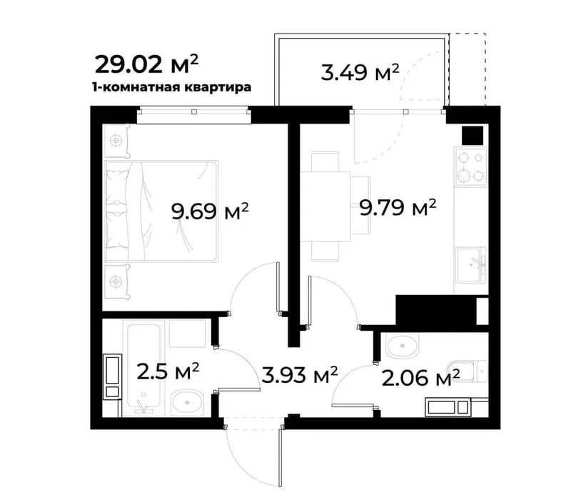 OzZamin Фергана Йули GoldenHouse 1-ком 29м2 предчистовая ПРЕМИУМ класс