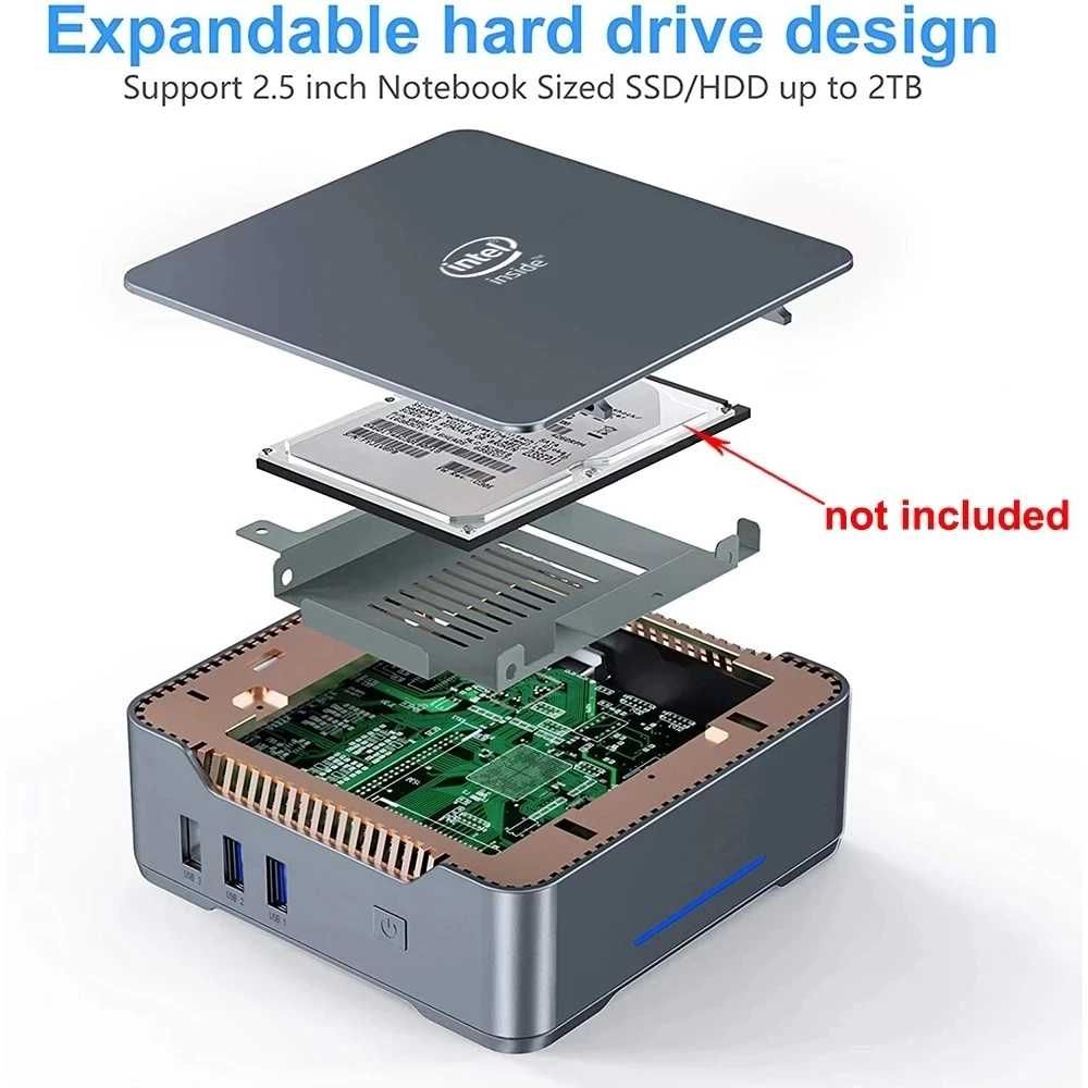 Компьютер / Неттоп Mini PC GK3 Pro, Jasper Lake N5105, 16Гб / 512Гб