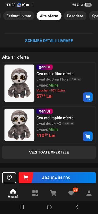 Jucărie de pluș 24 cm Ty - Leneș