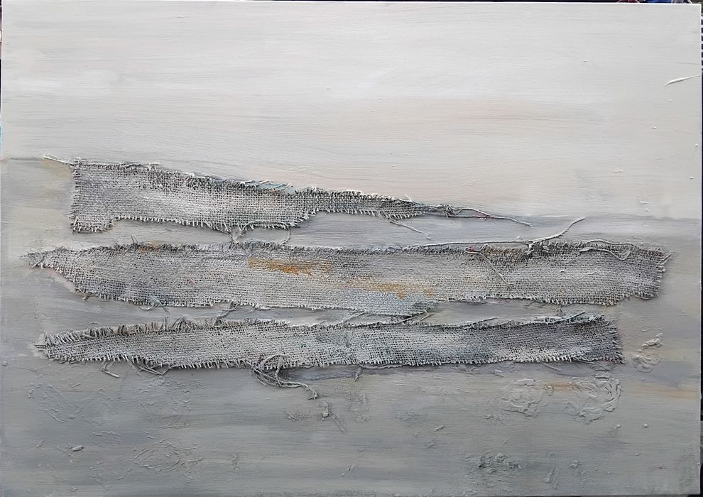 Живопис,  акрил, 50/70, пейзаж, колаж с платно.