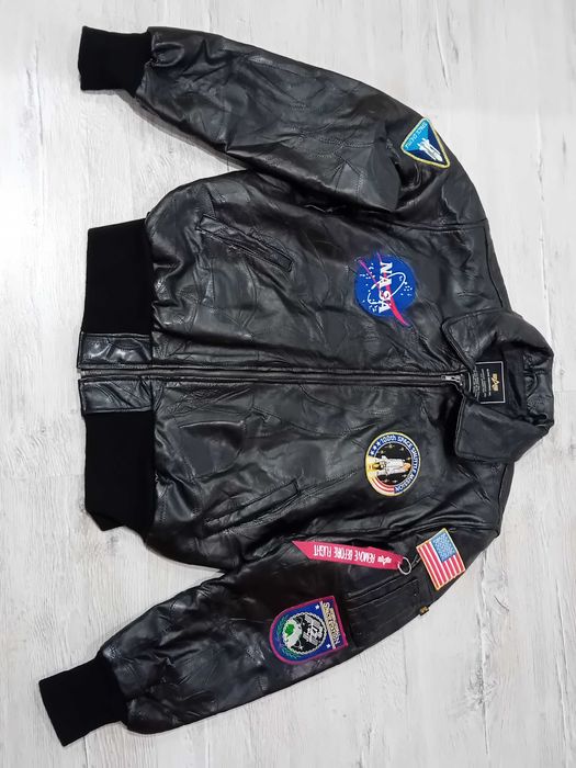 Jachetă de tip bomber din piele naturală Alpha Industries, mărimea XL