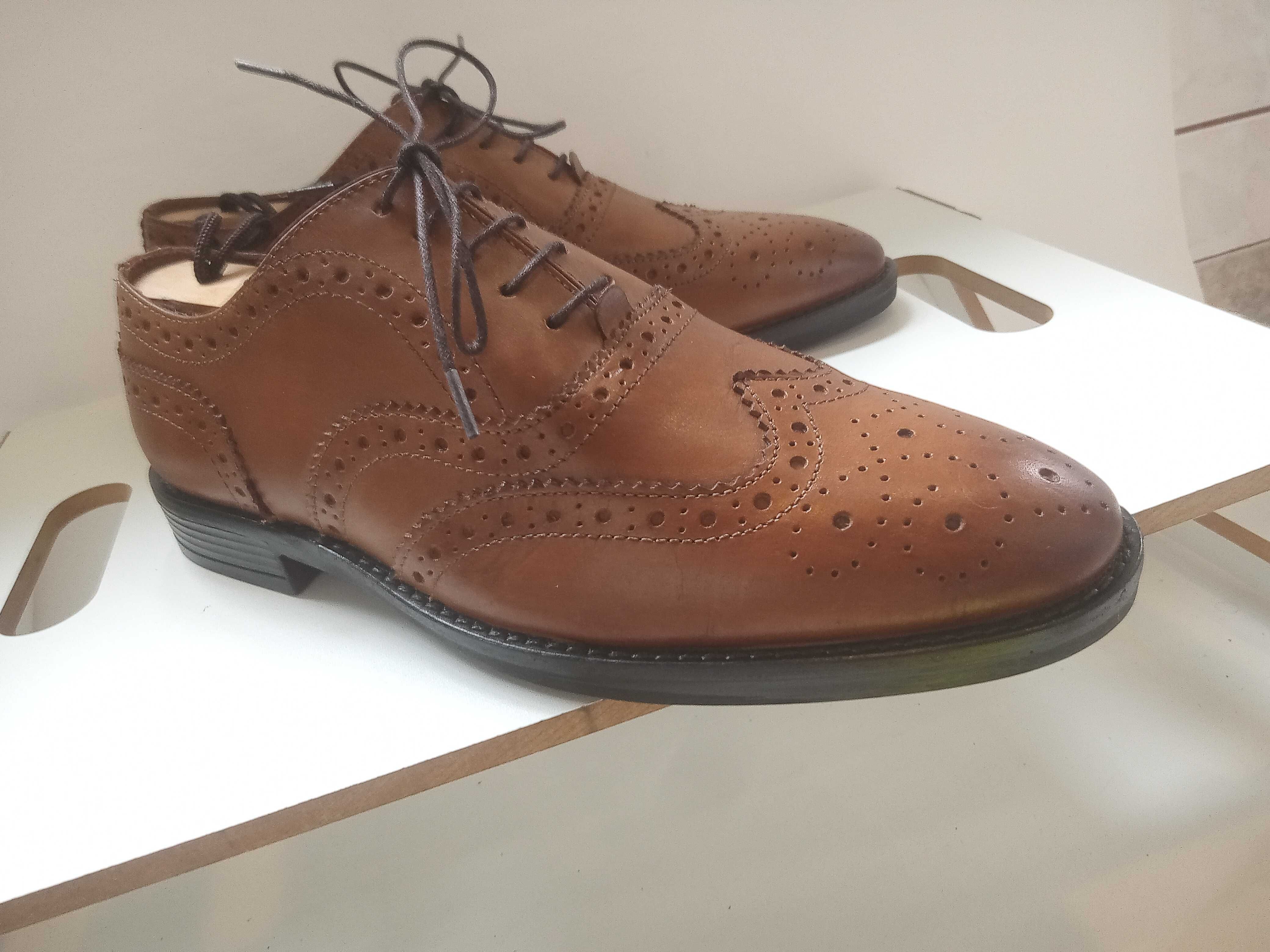 Pantofi oxford 38 brogue Asos piele naturala