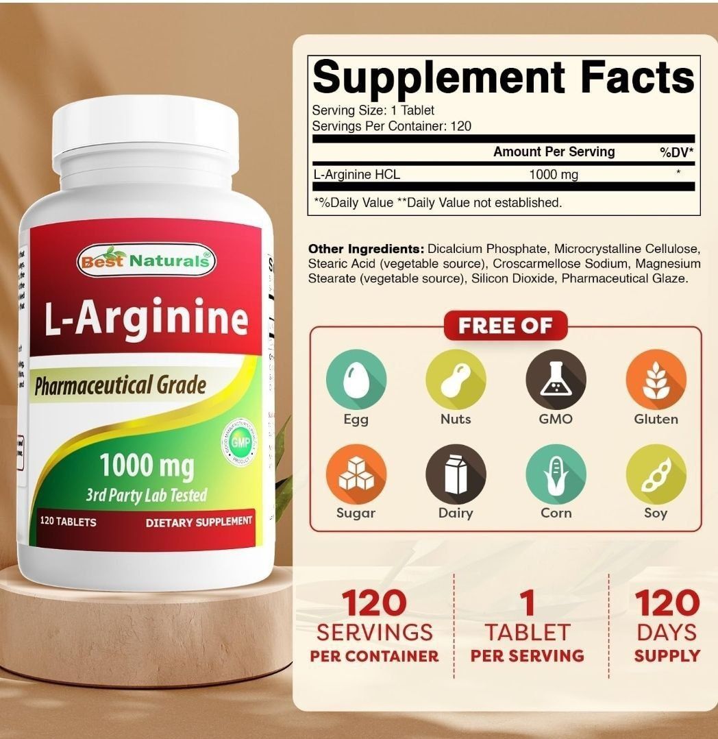 Л аргинин, L-Arginine 1000мг 120таб USA