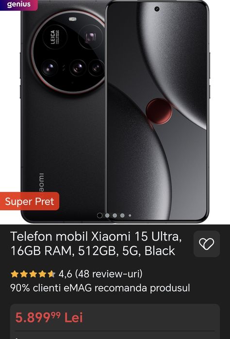 Vând xiaomi 15 ultra garanție Altex 2 ani