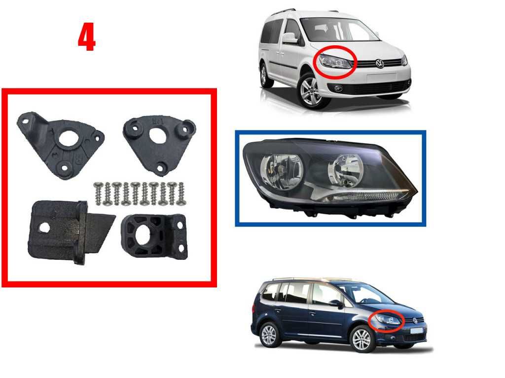 Комплект Щипки за захващане на фар VW Caddy 2K , VW Touran 1T