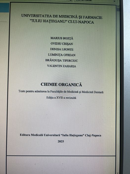 Manual de Chimie organica + Teste de Biologie ambele din 2025
