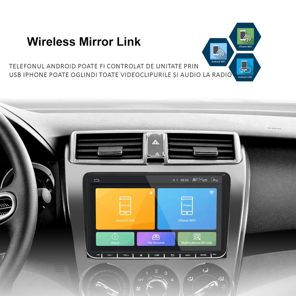 Navigatie Dedicata Volkswagen / Skoda / Seat 9 inch, Android B6, BT