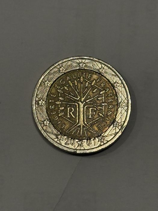 Евро монета 2001 г. Франция Изключително запазен екземпляр