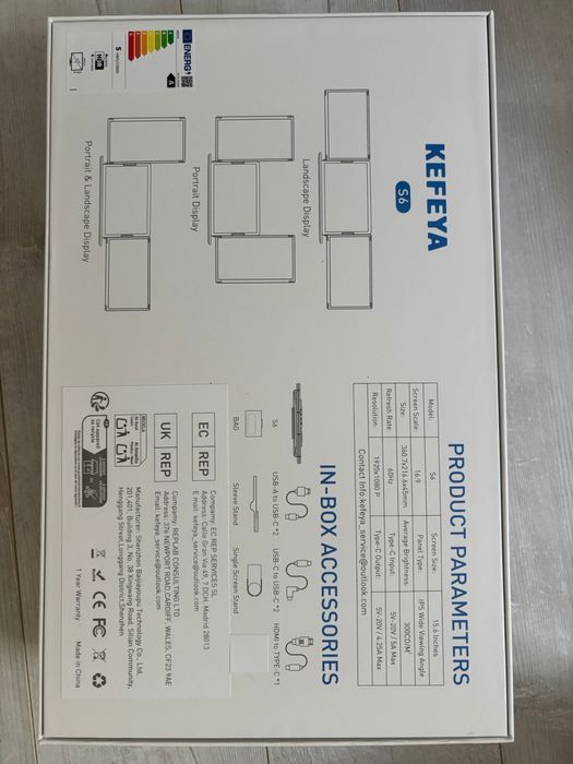 Monitor Extensibil triplu 15.6” ecran portabil full HD Kefeya S6