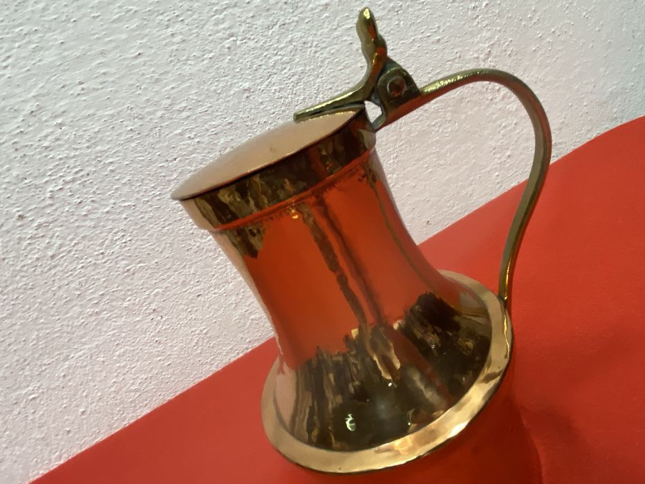 Медна кана с месингова дръжка Англия 1900 1930 декоративна