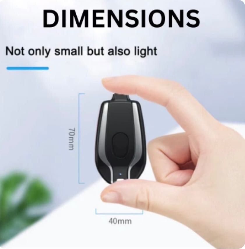 Мини преносима батерия тип ключодържател, 1500 mAh,