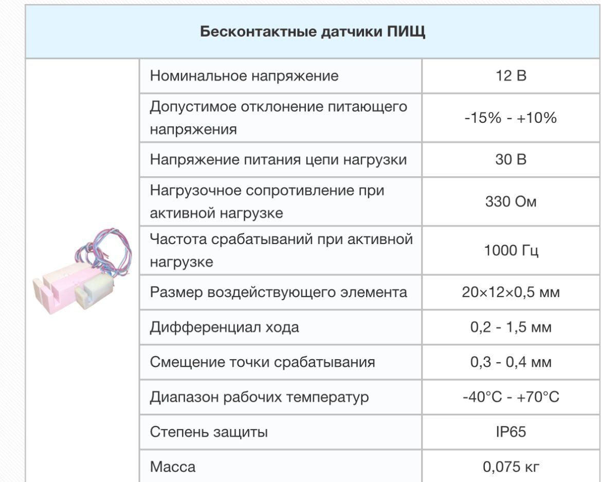 Датчики ПИЩ-6-1-IP65, ПИЩ-6-3-IP65