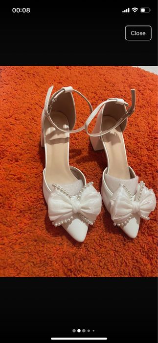 Pantofi mireasa 40 toc 7.5