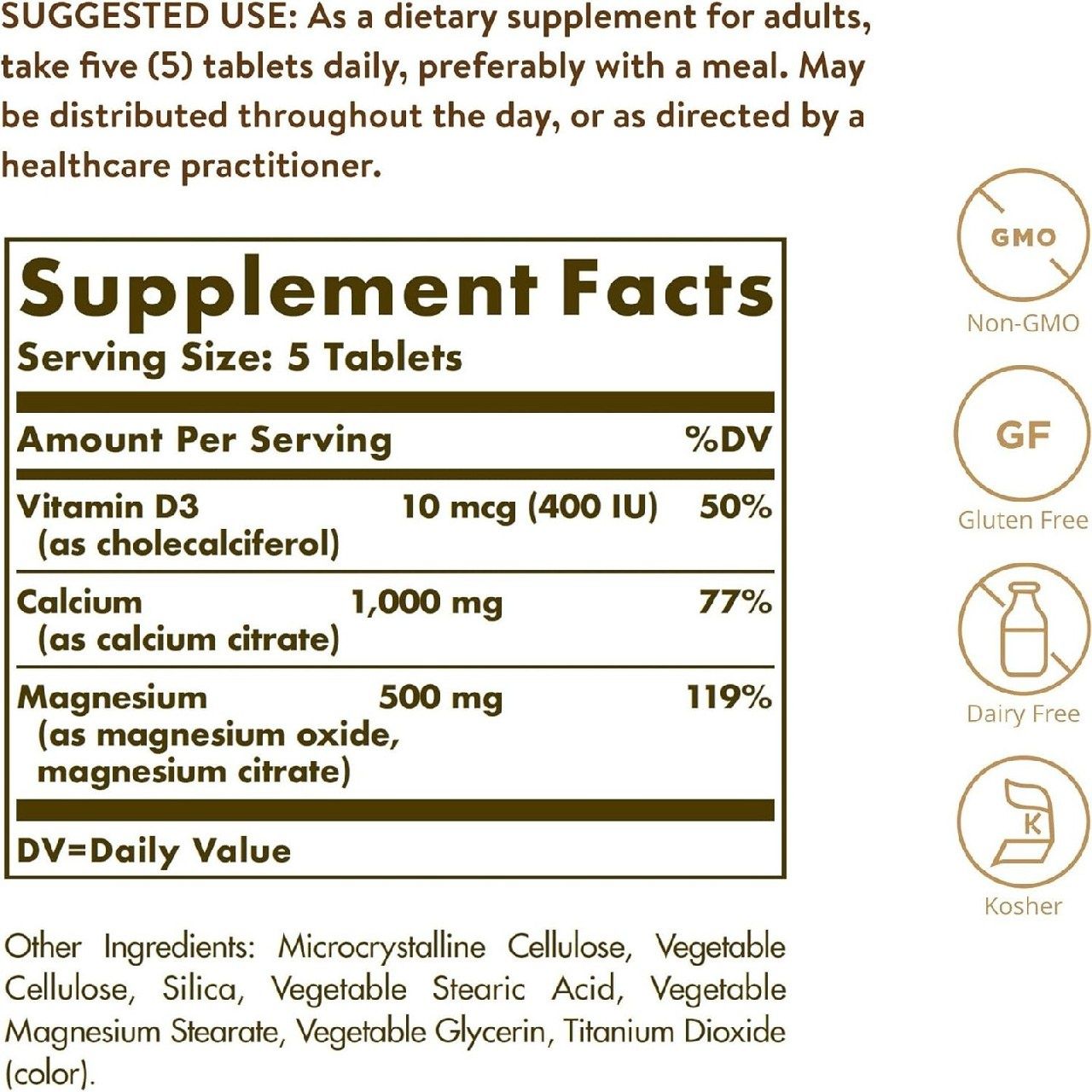 Solgar Кальций-магний с витамином D3, 300 таблеток — способствует здор
