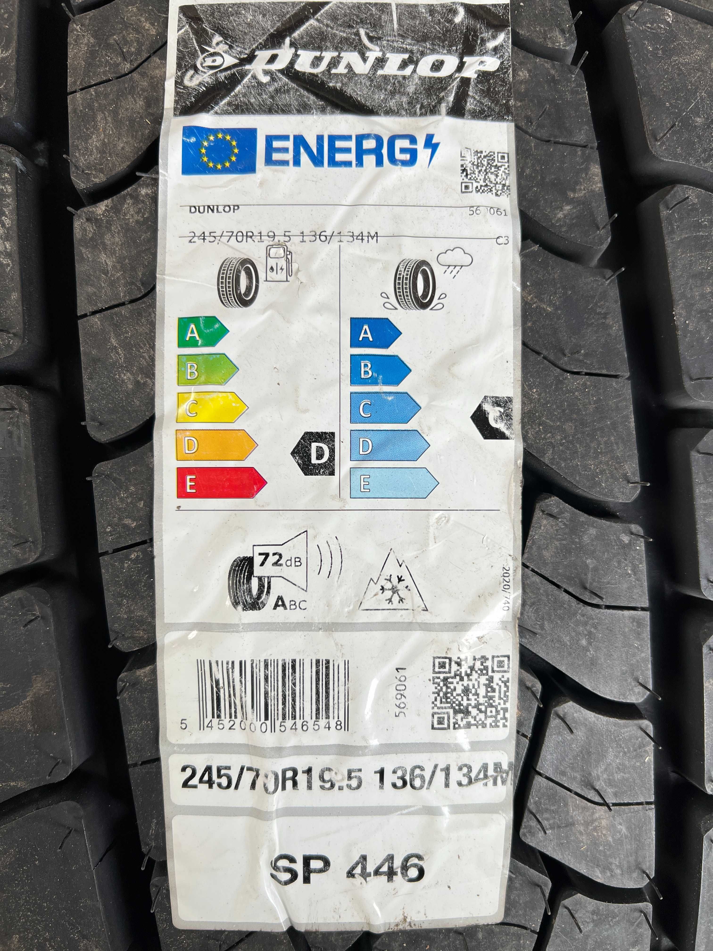 4Нови товарни гуми 245/70R19.5 Dunlop SP446 136/134M M+S 1980лв. с ДДС