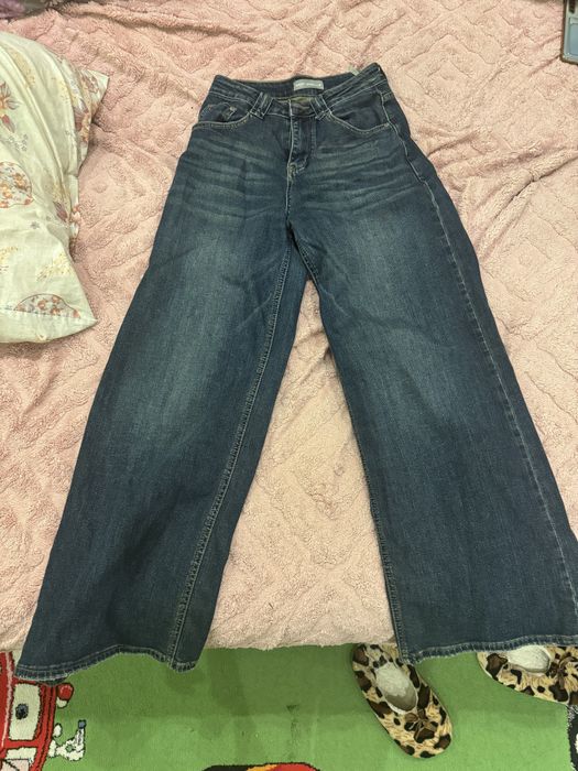 джинсы бегги синие