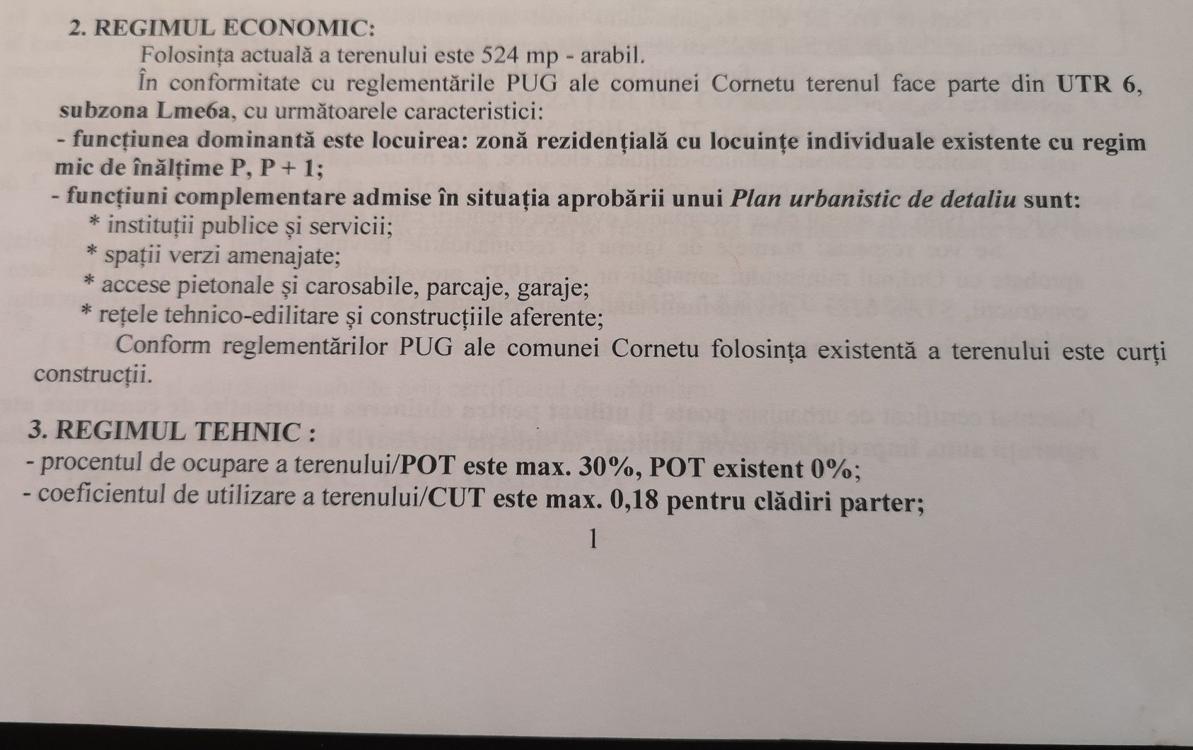 Teren intravilan 524 mp Cornetu Ilfov