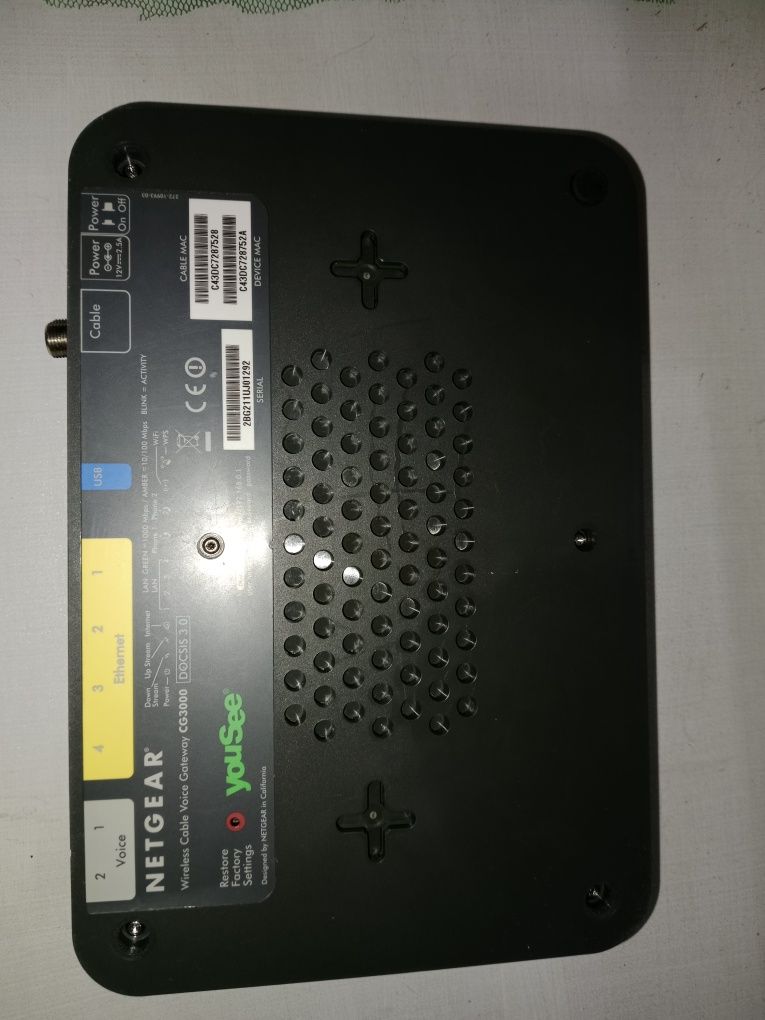 Wi-Fi NETGEAR CG3000D
Тип устройства:
Это шлюз DOCSIS 3.0, Wireless-