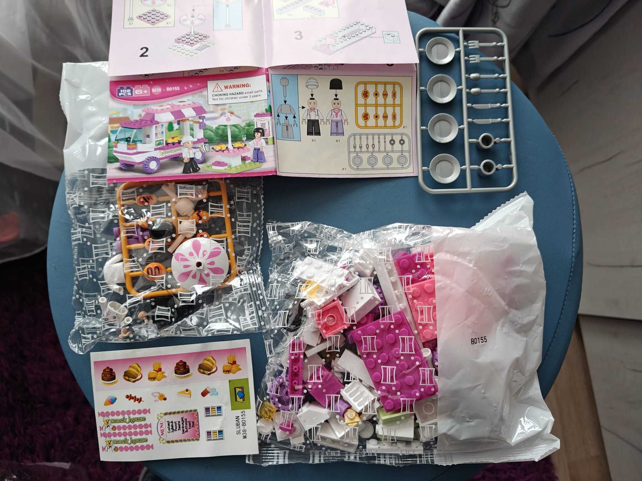 Joc constructii tip Lego Friends City 102 piese Snack House Car