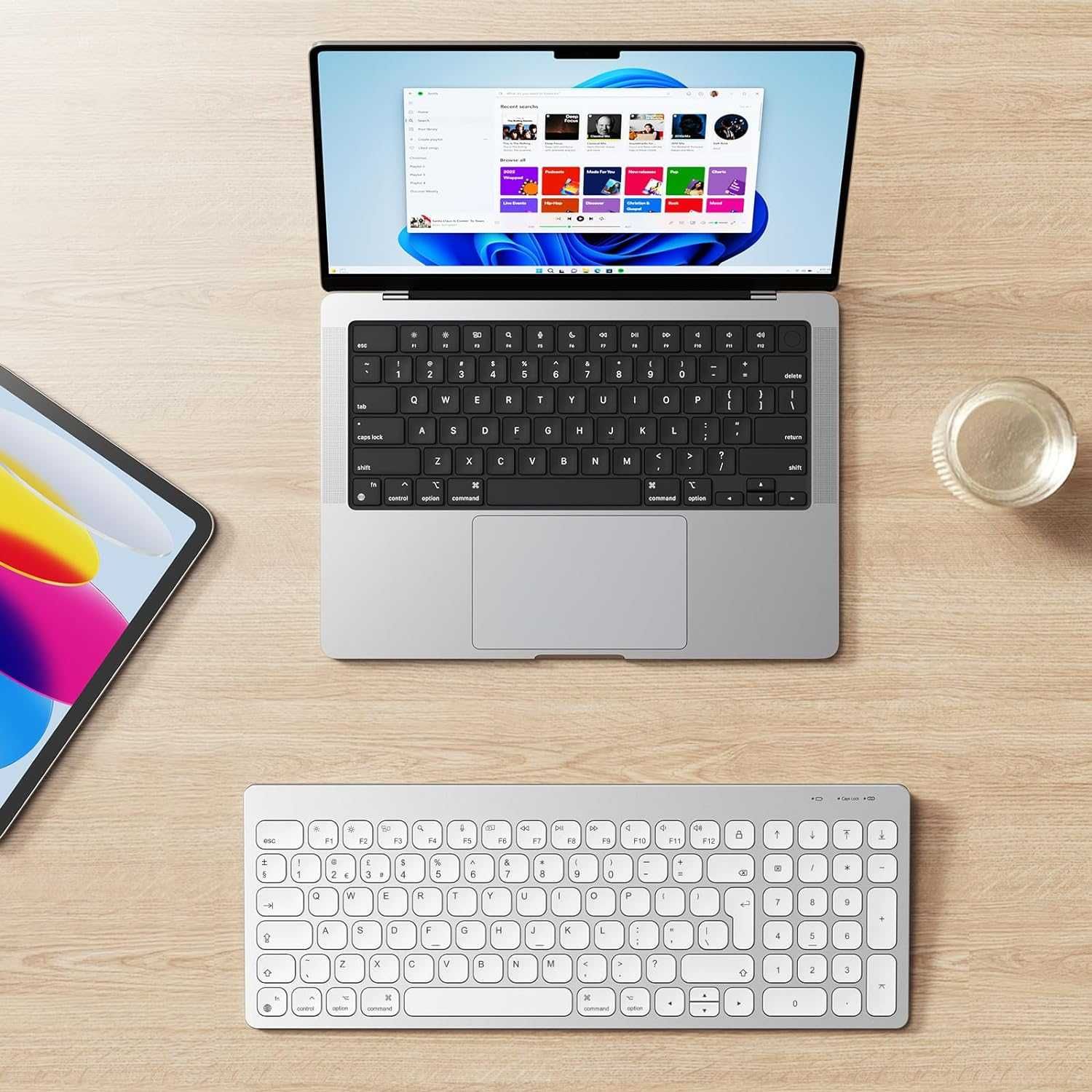 Bluetooth клавиатура OMOTON за Mac, ултратънка преносима безжична