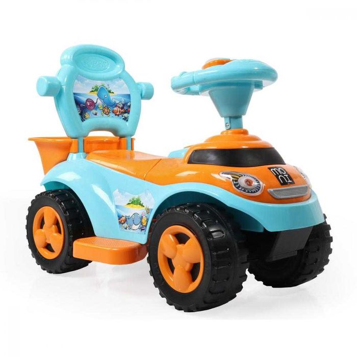 Masinuta copii de impins 2 in 1 Ocean Car Blue cu sunete max 25 kg